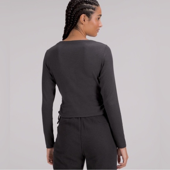 Lululemon “Side-Cinch Ribbed Cardigan” Black size 10 - Picture 3 of 9